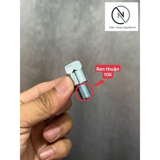 Ốc nối chuyển ren chân gương, chân 10li ren thuận, lổ 10li thuận