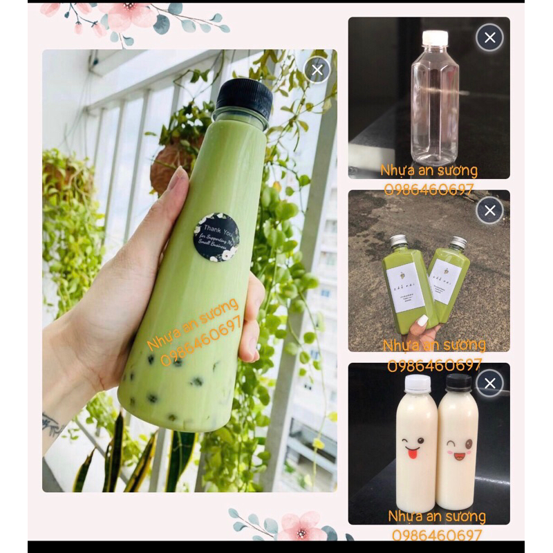 Chai nhựa 300ml, 330 ml kèm nắp - NHỰA AN SƯƠNG