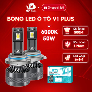 Bóng led dc autosmart cho ô tô công xuất 50w, led chip 6+1+1 osram led headlight v1+ plus