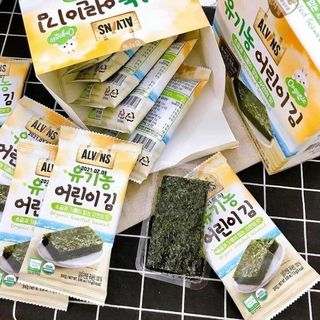 Rong biển tách muối hữu cơ ALVINS Hàn Quốc cho bé 6m+ ăn dặm, ăn liền, cuộn cơm, rắc cơm
