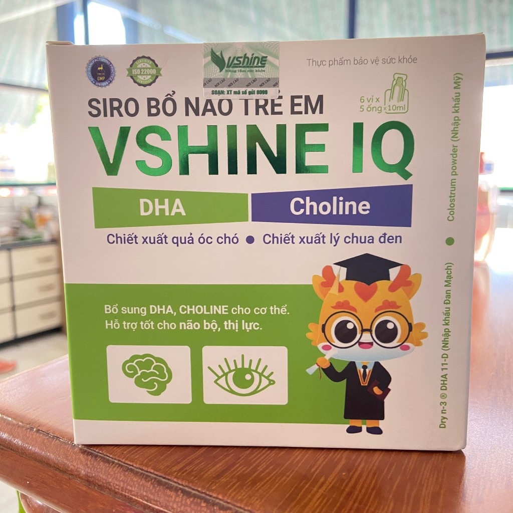 Siro Bổ Não Trẻ em Vshine IQ - Bổ sung DHA giúp bổ não, bổ mắt, giúp trí não nhạy bén, thông minh hơ