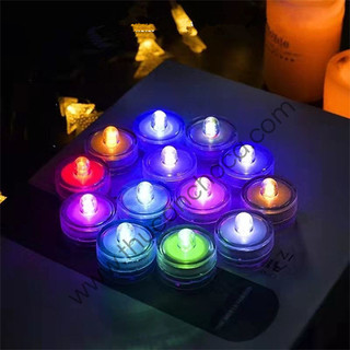 Đèn led tròn mini trang trí hồ cá để bàn, bể cá Lego không thấm nước