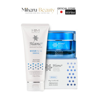Combo trẻ hóa da xỉn màu - Blanc2 Face Wash, Face Cream