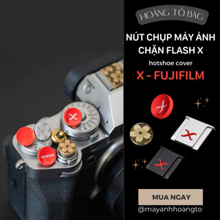 Bộ đôi nút chụp- chặn flash, hotshoe cover fujifilm cao cấp trang trí máy ảnh, hình tự chụp