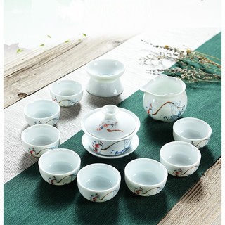 Bộ ấm chén khải pha trà kèm hộp quà