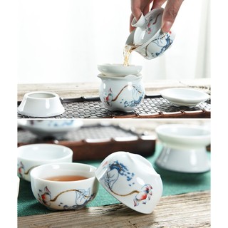 Bộ ấm chén khải pha trà kèm hộp quà
