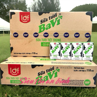 Thùng 48 hộp Ba Vì Sữa Tươi Có Đường 110ml/180ml