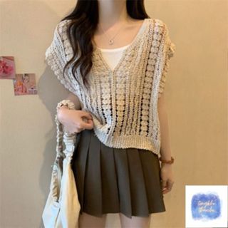  Áo Lưới Dáng Rộng Tay Chờm Sát Nách  Áo Len Dệt Kim Họa Tiết Lưới Thoáng Khí Mát Hàng Qccc Hot Trend 2024   Thảo Chi 