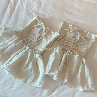  MOULIÉ | Babi Top Áo Linen quây chun nơ ngực 