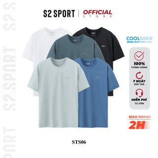 Áo thun nam thể thao S2 SPORT áo t-shirt trơn ngắn tay cổ tròn vải thun lạnh COOLMAX mát mẻ - STS06
