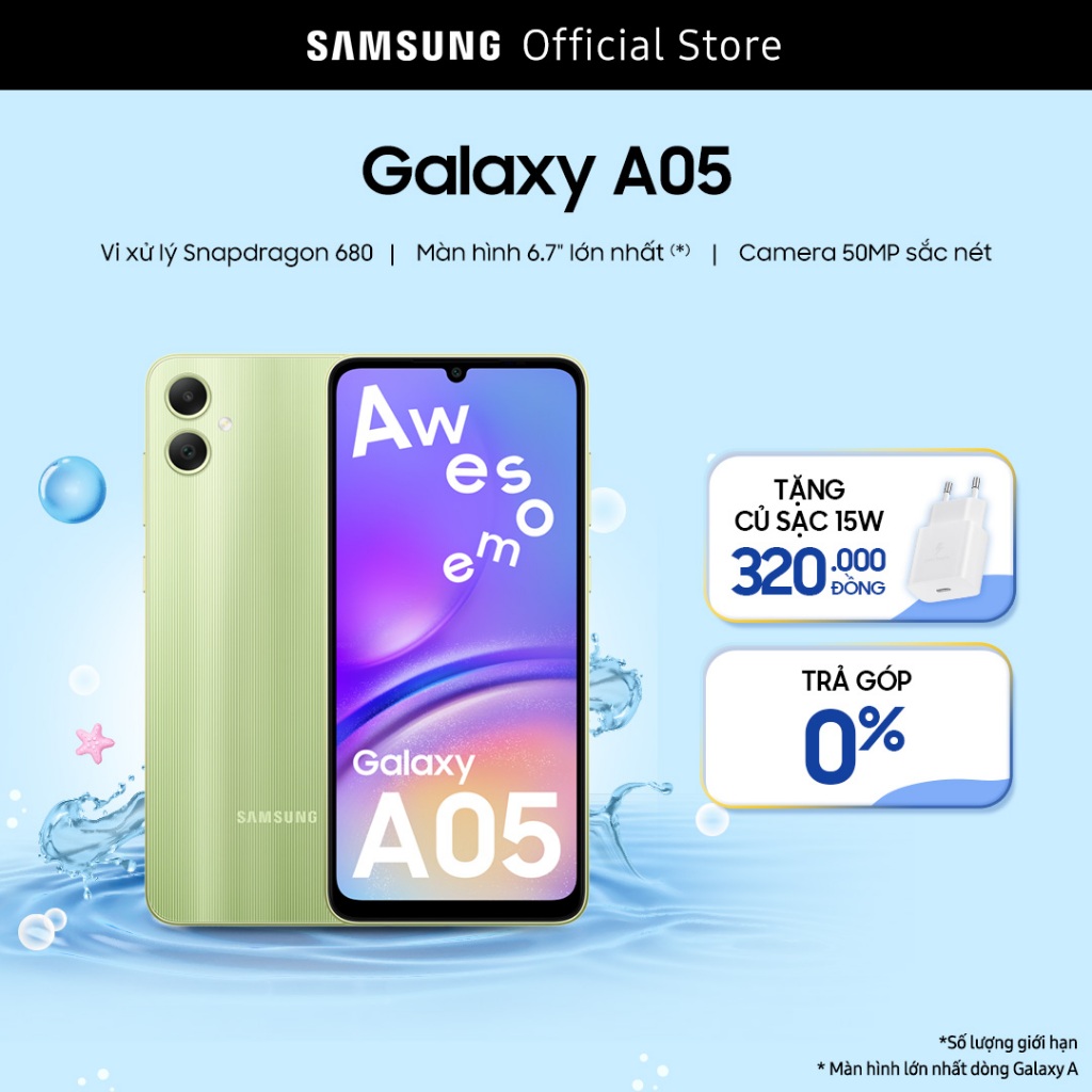 [Nhập ELSS155BU Giảm 15%] Điện Thoại Samsung Galaxy A05 4GB/128GB