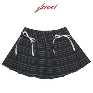 GLORIOUS Chân váy caro ngắn xếp ly lưng cao kèm quần bảo hộ Cherry Skirt chất liệu cotton