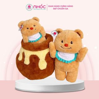 Thú bông Gấu Bơ đeo tạp dề bông, gấu bơ hũ mật ong cao cấp - NHÓC