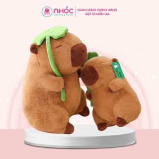 Thú bông Capybara cầm lá lông xù bông cao cấp - NHÓC