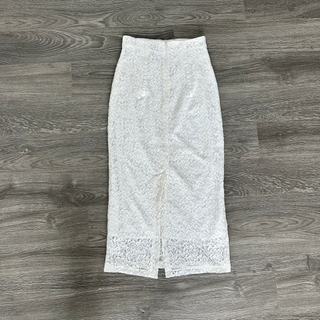 Chân váy hd paris midi hoa ren trắng