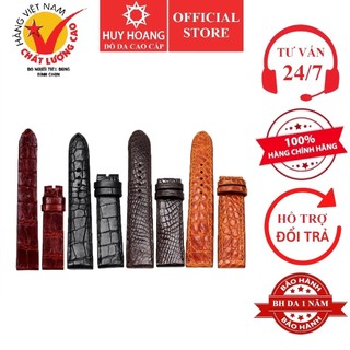 Dây đồng hồ da cá sấu nhiều màu Huy Hoàng HP8201-02-03-05