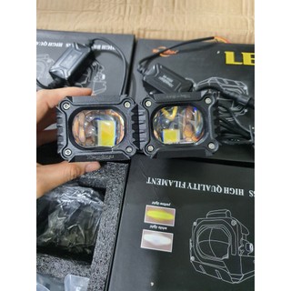 Đèn bi cầu vuông trợ sáng cho xe máy xe oto xiaoxinyu dùng chung điện 12v 24v