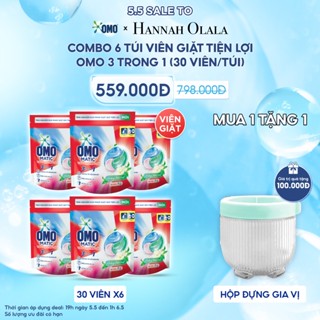[LS Hannah 5.5] Combo 6 túi viên giặt tiện lợi OMO 3 trong 1 (30 viên/túi)
