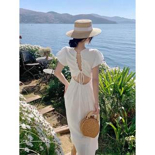 Váy dáng dài Moni dress tay bồng dây khoét lưng phong cách CHANGSTORE