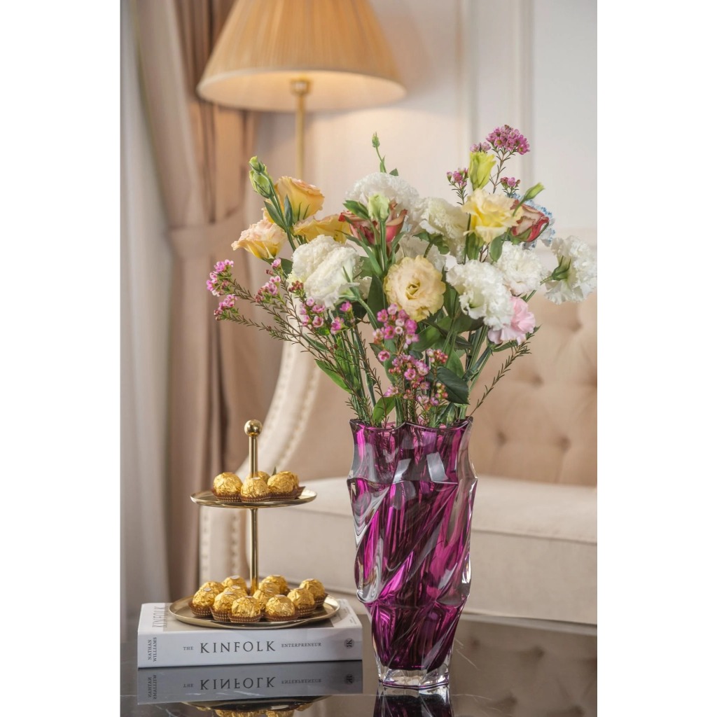 Lọ hoa Pha lê Flamenco tím 30cm