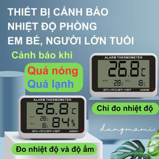 Nhiệt ẩm kế điện tử có cảnh báo nhiệt độ, đo nhiệt độ, độ ẩm không khí trong phòng, tạo 2 mốc cảnh báo cao và thấp