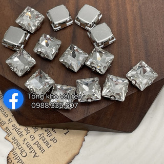 Đá đế pha lê hình vuông đính kết áo váy,hanmade