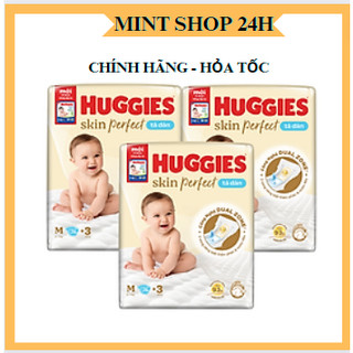 Combo 2 gói tã dán huggies skincare mới mỏng 0.2cm size M76+6/L68