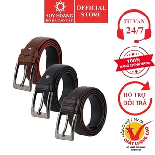Dây nịt nam Huy Hoàng 4 phân may viền màu Bò HP4001, Đen HP4002, Nâu HP4003