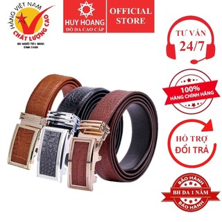 Thắt lưng nam Huy Hoàng vân cá sấu nhỏ 3,5P màu da, đen, nâu HP4113-14-15