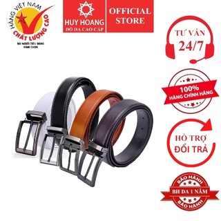 Dây nịt nam Huy Hoàng viền chỉ màu da HP4128, đen HP4129, nâu HP4130, trắng HP4140
