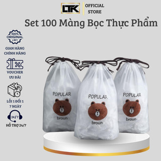 Set 100 Màng Bọc Thực Phẩm Có Chun Co Giãn Tái Sử Dụng Siêu Tiết Kiệm (LeTuKe Store)