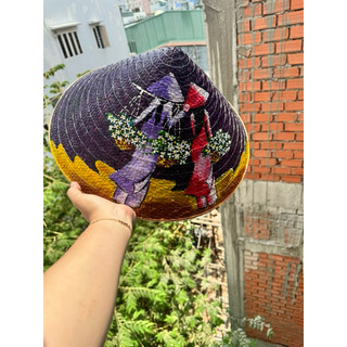 Nón cỏ bàng vẽ - Nón lá 40cm