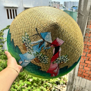 Nón cỏ bàng vẽ - Nón lá 40cm