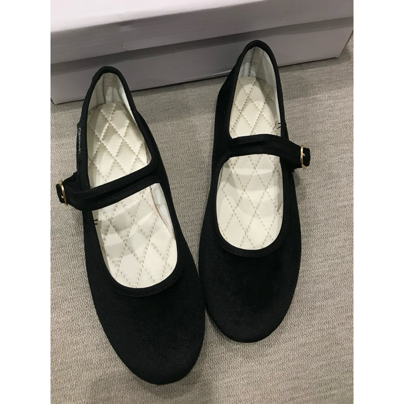 𝐆𝐫𝐨𝐯𝐞 𝐛𝐚𝐥𝐥𝐞𝐭 - giày bệt nhung đen