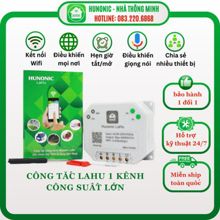 Công tắc Hunonic Lahu 1 kênh công suất lớn 4000W | Công tắc thông minh kênh công suất lớn 4000W