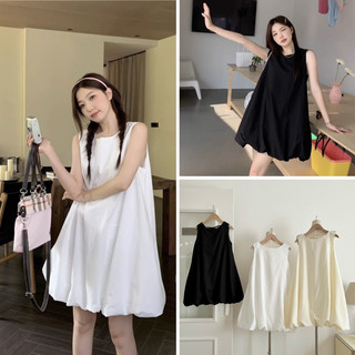  Đầm babydoll dáng bí - Đầm ba lỗ thắt nơ lưng 3 màu