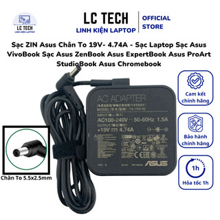 Sạc zin asus chân to 19v- 4.74a - sạc laptop asus vivobook sạc asus zenbook asus expertbook asus proart studiobook|bh 6t