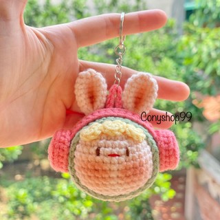 /Móc khoá/Móc khoá len/Móc Khoá thỏ đeo tai nghe/Quà tặng bạn gái/Quà tặng handmade