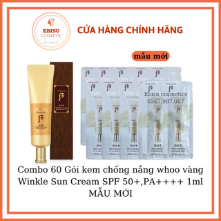 Combo 60 gói kem chống nắng chống nắng whoo vàng winkle sun cream 1ml_𝑬𝑩𝑰𝑺𝑼 𝑪𝑶𝑺𝑴𝑬𝑻𝑰𝑪