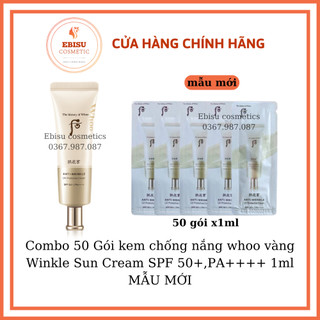 [Mới] Combo 50 gói kem chống nắng chống nhăn whoo vàng--Winkle sun cream 1ml