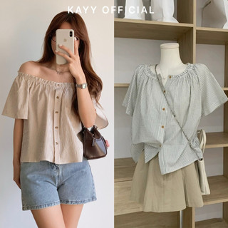 Kayy. áo trễ vai kẻ _ a2101