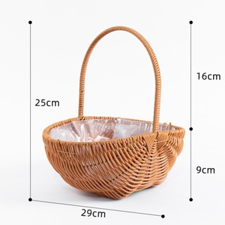 Giỏ mây PP đan Thủ công siêu dày dặn dùng cắm hoa, đựng đồ - Giỏ dưa hấu