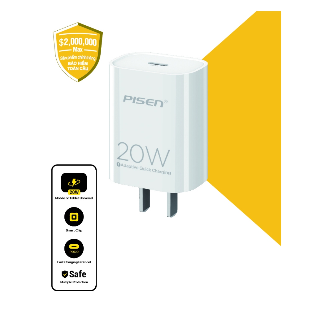 [Hỏa tốc] Bộ Sạc Nhanh Pisen Quick 20W 30W 65W -  Pisen Việt Nam Bảo Hành 24 Tháng | BigBuy360 - bigbuy360.vn