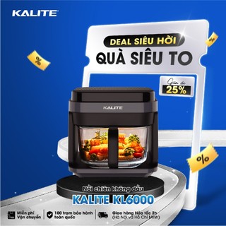 Nồi chiên không dầu thủy tinh Kalite KL6000 dung tích 6L giỏ chiên thủy tinh chịu nhiệt dày dặn dễ dàng quan sát vệ sinh
