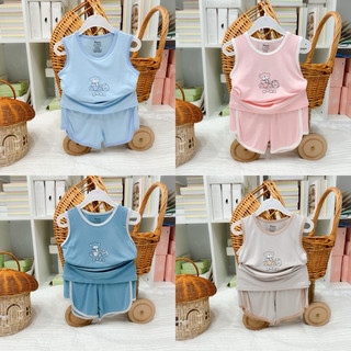  Bộ quần áo ba lỗ chất sợi tre mềm mát cho bé 6-15kg