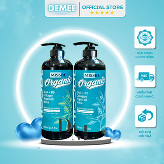Cặp gội - xả siêu mềm mượt phục hồi collagen organic missbe 800ml