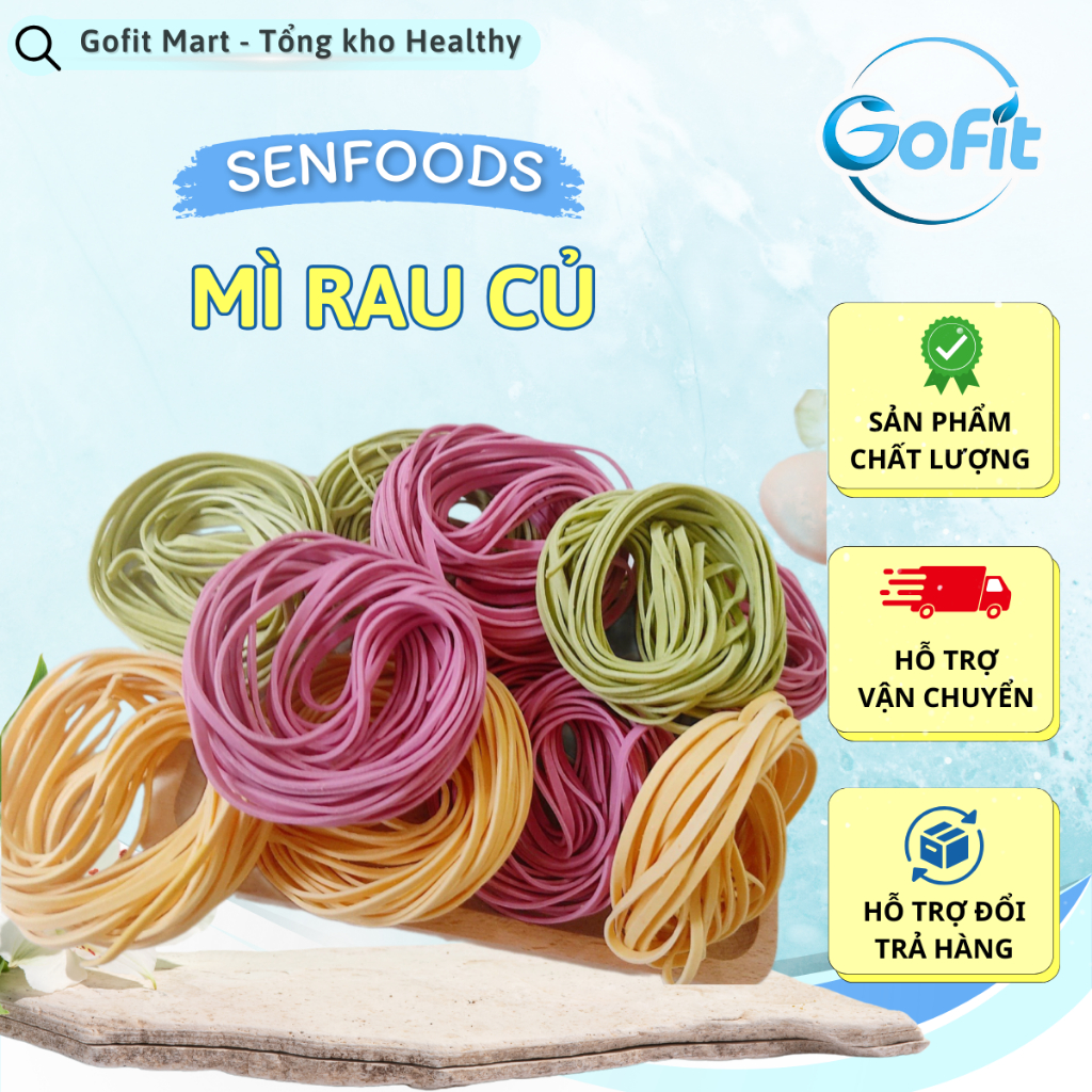 [Sen Foods] Mì Rau Củ/ Mì Cải Bó Xôi Hữu Cơ SEN FOODS Bản To, 300g, Healthy, Eatclean