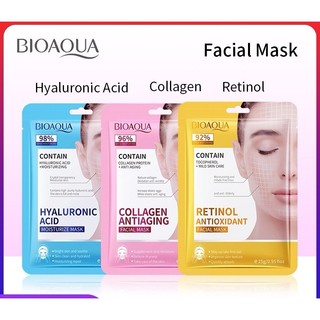 Mặt nạ collagen, ha, retinol bioaqua cấp ẩm, mờ thâm nám, ngừa lão hoá