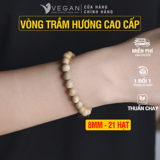Vòng tay VEGAN Trầm Hương Thuần Chay tốc kiến cao cấp 8mm 21 hạt