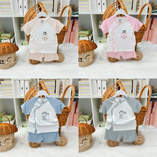  Bộ quần áo cộc tay sơ sinh chất sợi tre mềm mát cho bé 3-8kg